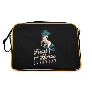 Horse Equestrian Cool Endurance Riding - Retro Bag - black/gold - Back