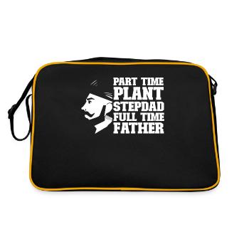 Hobbygärtner Garten Gartenvater - Retro Tasche - Schwarz/Gold - Hinten