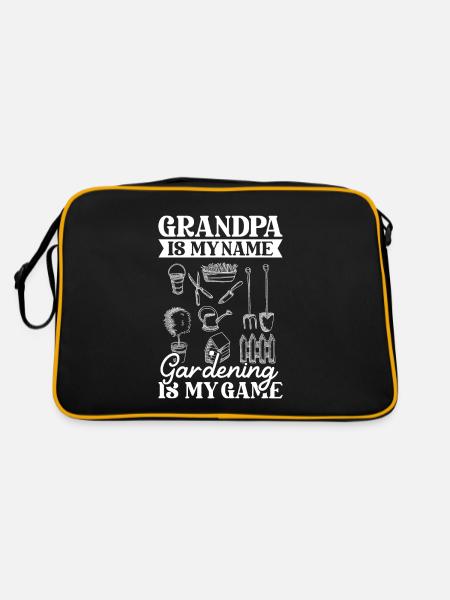 Hobby gardener garden garden grandpa - Retro Bag - black/gold - Back