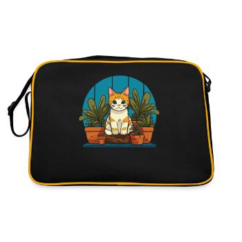 Jardinier amateur plantes de jardin chat de jardin - Sac Retro - noir/or - Dos