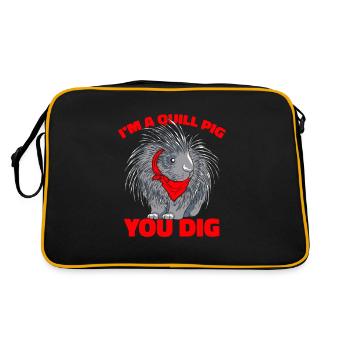 Porcupine Funny - Retro Bag - black/gold - Back