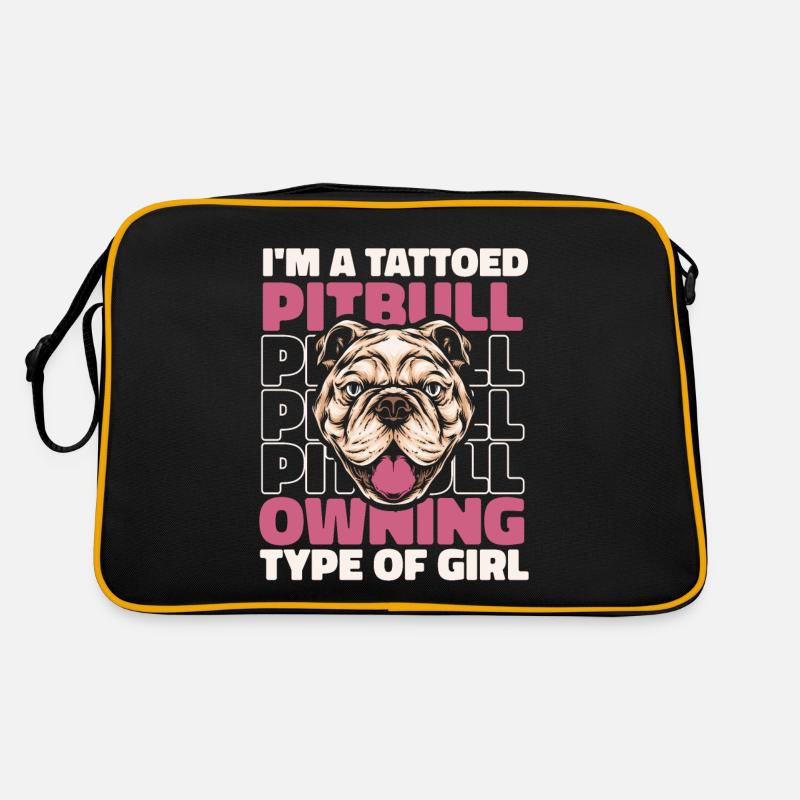 Pitbull Mädchen Pitbull Verbot Retro Tasche
