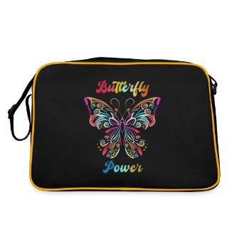 Hobbygärtner Garten Gartenschmetterlinge - Retro Tasche - Schwarz/Gold - Hinten