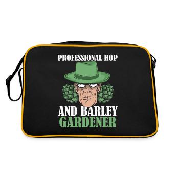 Hobbygärtner Garten Gartenbier - Retro Tasche - Schwarz/Gold - Hinten