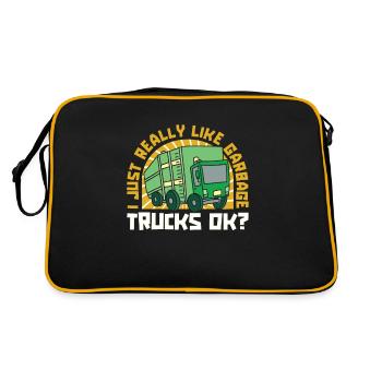 Lkw Fahrer Trucker Lastwagenfahrer Witzig - Retro Tasche - Schwarz/Gold - Hinten