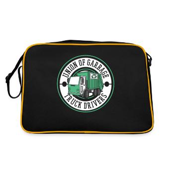 Lkw Fahrer Trucker Lastwagenfahrer Müllwagen - Retro Tasche - Schwarz/Gold - Hinten