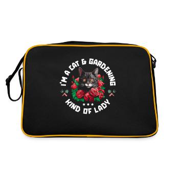 Hobbygärtner Garten Katzenartig Gartenkatze - Retro Tasche - Schwarz/Gold - Hinten