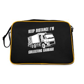 Lkw Fahrer Trucker Lastwagenfahrer Kollektor - Retro Tasche - Schwarz/Gold - Hinten