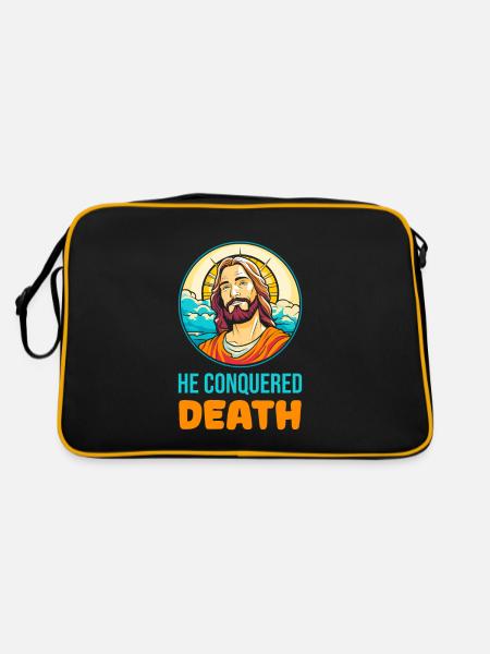 Christ Christentum Großartig - Retro Tasche - Schwarz/Gold