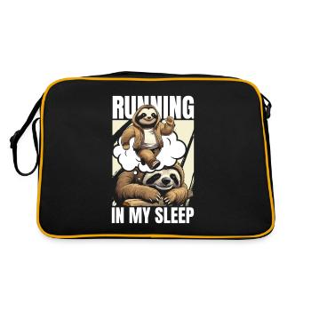 Sloth Funny Sloth Running - Retro Bag - black/gold - Back