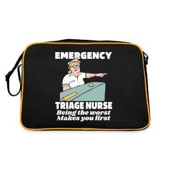 Nurse Funny Emergency Nurse - Retro Bag - black/gold - Back