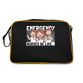 Nurse Funny Emergency Nurse - Retro Bag - black/gold - Back