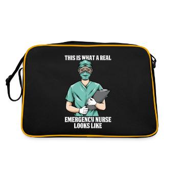 Nurse Funny Emergency Nurse - Retro Bag - black/gold - Back