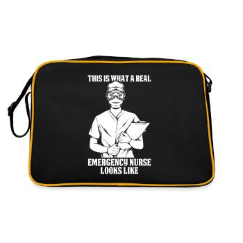 Nurse Funny Emergency Nurse - Retro Bag - black/gold - Back