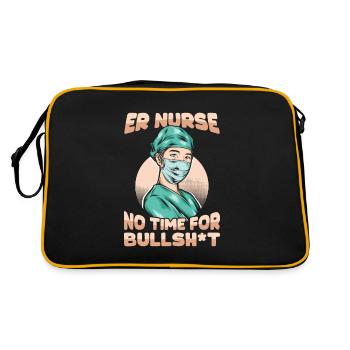 Nurse Funny Emergency Nurse - Retro Bag - black/gold - Back