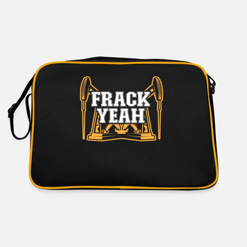 Ölfeld Bohrinsel Lustig Fracking Retro Tasche