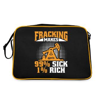 Oilfield Oil Rig Fracking - Retro Bag - black/gold - Back