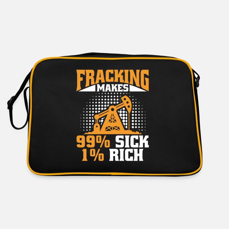 Ölfeld Bohrinsel Fracking Retro Tasche
