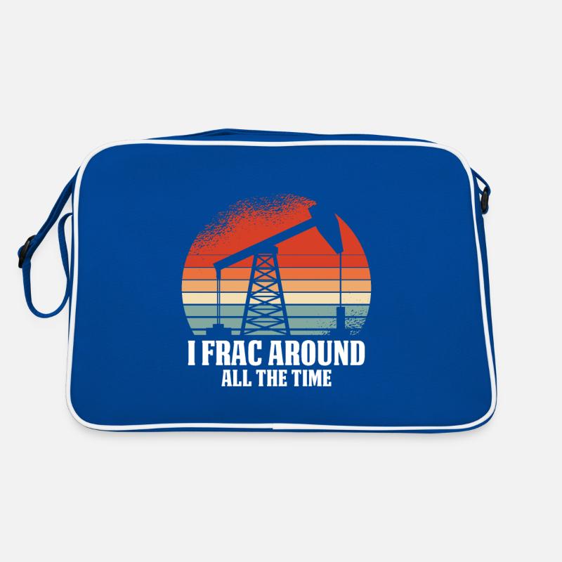 Ölfeld Bohrinsel Fracking Retro Tasche
