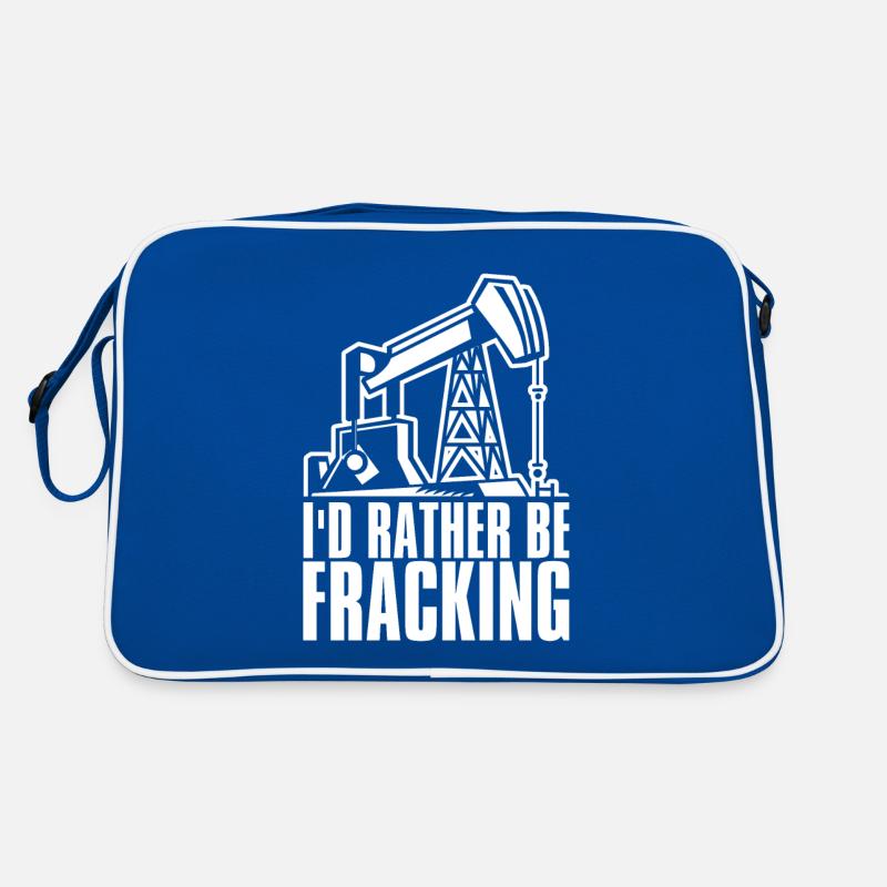 Ölfeld Bohrinsel Fracking Retro Tasche