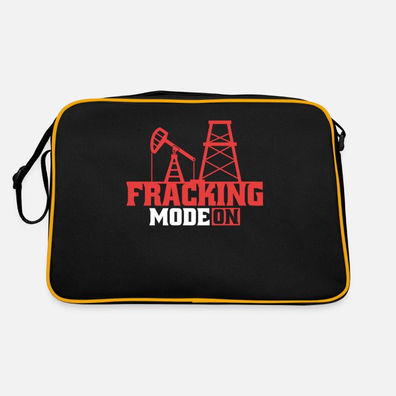 Ölfeld Bohrinsel Fracking Retro Tasche
