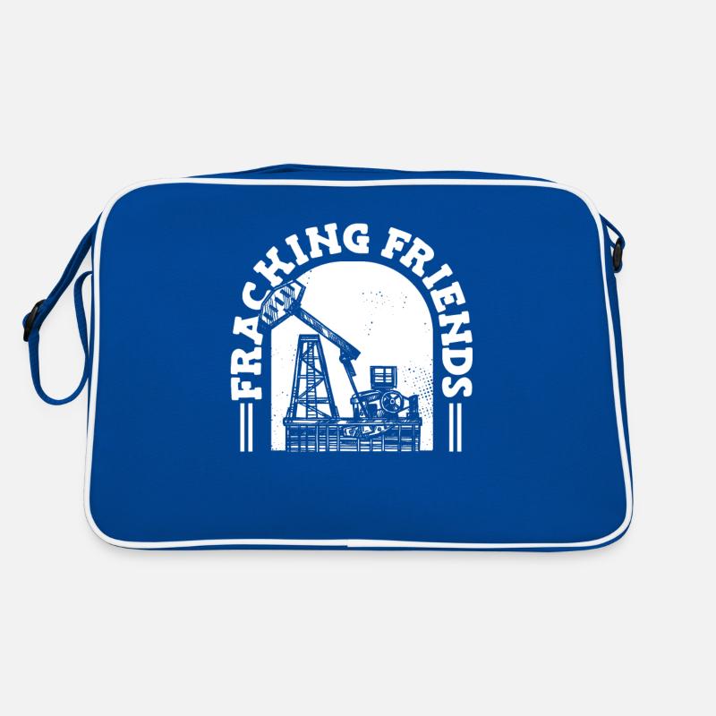 Ölfeld Bohrinsel Anlage Fracking Retro Tasche
