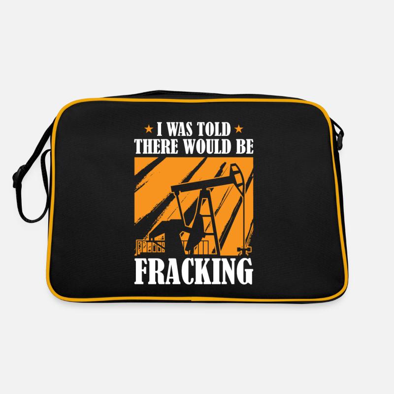 Ölfeld Bohrinsel Humor Fracking Retro Tasche