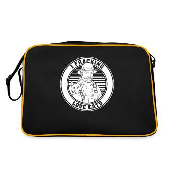 Oilfield Oil Rig Fracking - Retro Bag - black/gold - Back