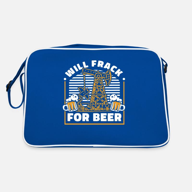 Ölfeld Bohrinsel Bier Fracking Retro Tasche