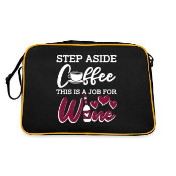 Wine, Winemaker, Coffee, Wine - Retro Bag - black/gold - Back