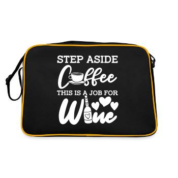 Wine, Winemaker, Coffee, Wine - Retro Bag - black/gold - Back