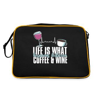 Coffee Cafe Funny Coffee Wine - Retro Bag - black/gold - Back