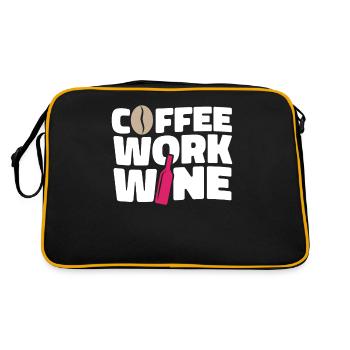 Kaffee Cafe Lustig Kaffeewein Coffee Work Wine - Retro Bag - black/gold - Back