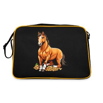 Horse Equestrian - Retro Bag - black/gold - Back
