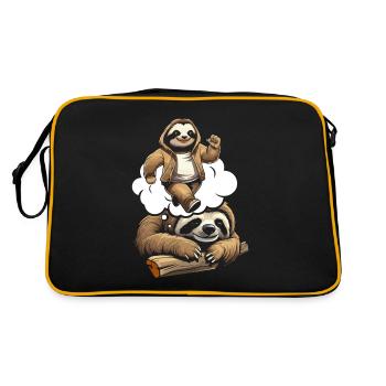 Sloth Funny - Retro Bag - black/gold - Back