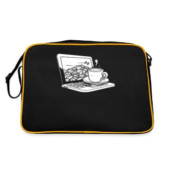 Developer, Coder, Programmer, Coffee - Retro Bag - black/gold - Back