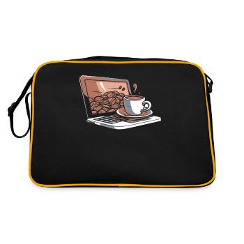 Developer, Coder, Programmer, Coffee - Retro Bag - black/gold - Back