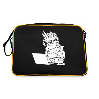 Developer, Coder, Programmer, Coffee - Retro Bag - black/gold - Back