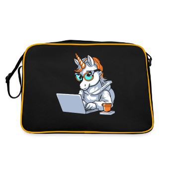 Developer, Coder, Programmer, Coffee - Retro Bag - black/gold - Back