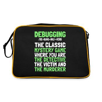 Developer, Coder, Programmer, Funny, Debugging - Retro Bag - black/gold - Back