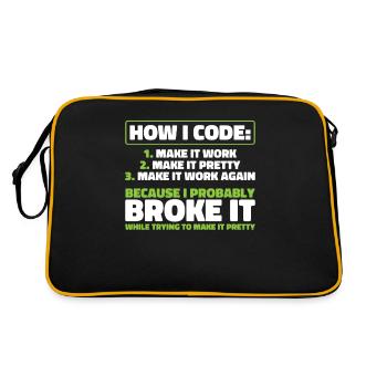 Developer, Coder, Programmer - Retro Bag - black/gold - Back