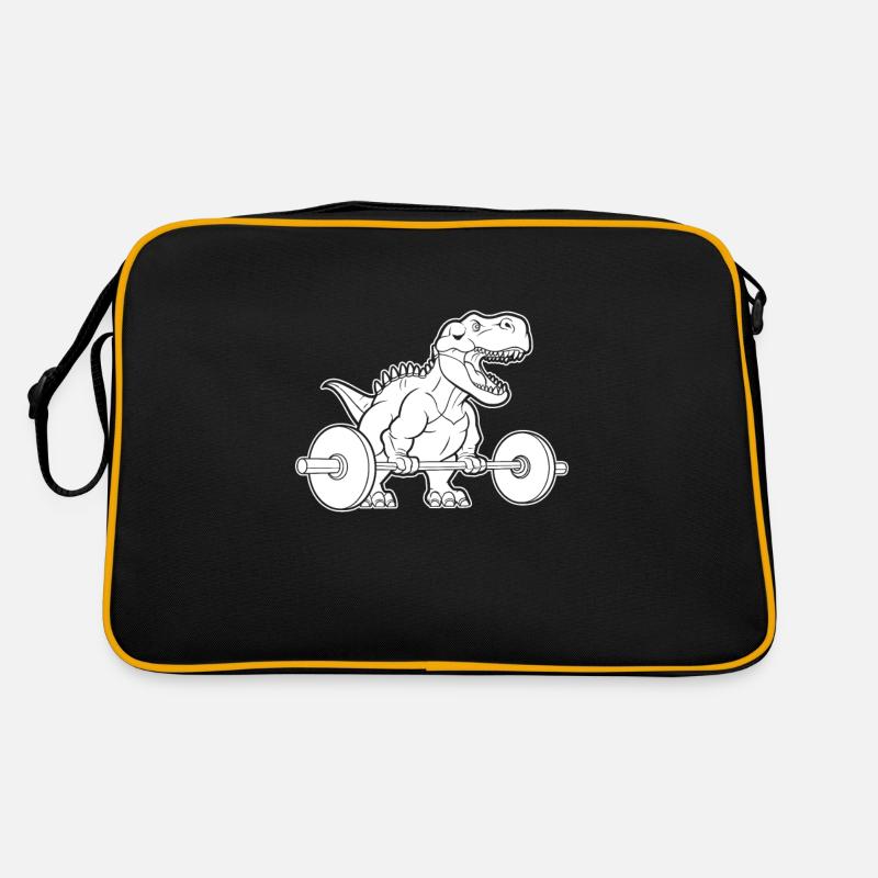 Trex T Rex Dino - Retro Tasche - Schwarz/Gold