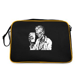 Coffee Cafe Halloween Zombie Hand - Retro Bag - black/gold - Back