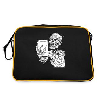 Coffee Cafe Halloween Zombie Hand - Retro Bag - black/gold - Back