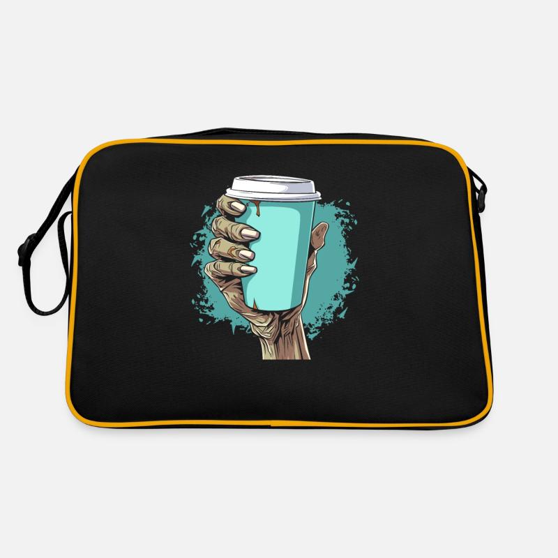 Kaffee Cafe Halloween Zombie Hand Retro Tasche