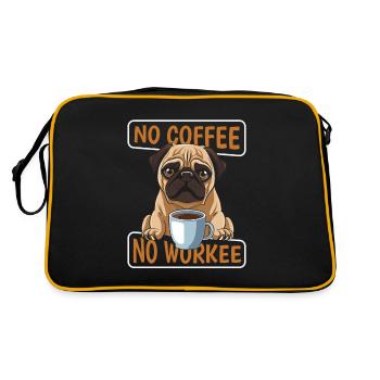 Coffee Cafe Pug No Coffee No Workee - Retro Bag - black/gold - Back