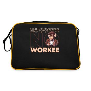Coffee Cafe Monkey No Coffee No Workee - Retro Bag - black/gold - Back