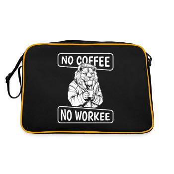 Kaffee Cafe Löwe No Coffee No Workee - Retro Bag - black/gold - Back
