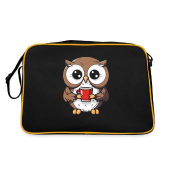 Coffee Cafe Owl - Retro Bag - black/gold - Back