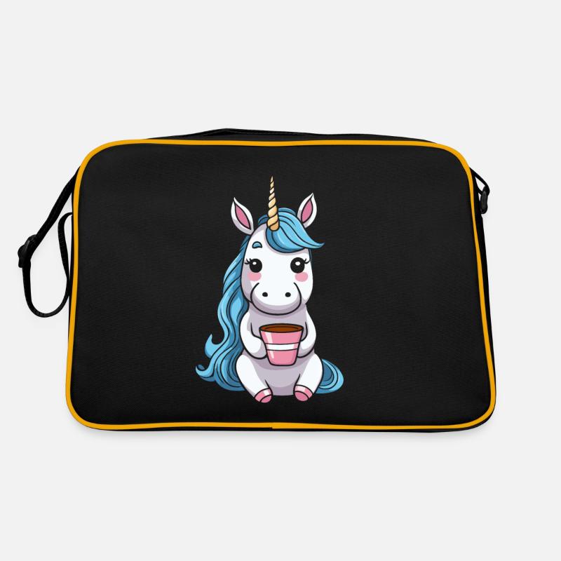 Einhorn Unicorn Kaffee Retro Tasche